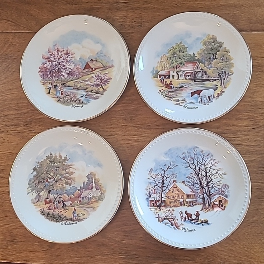 PARSONS-STEINER CANADA Vintage Decorative Cottagecore Plates, The Four Seasons